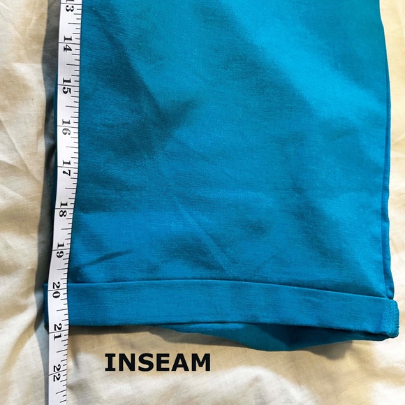 NEW PHOTOS! CAPRIS, STRETCH LINEN, CARIBE BLUE, SIZE 24, FRONT ZIPPER, POCKETS, - Picture 7 of 16